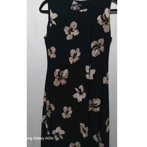 Tommy Hilfiger Floral Print Sleeveless Dress Black Casual Size 6